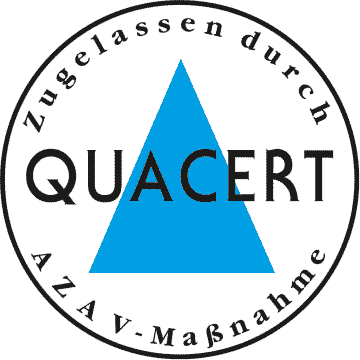QUACERT-Logo Diese Maßnahme ist eine von QUACERT zugelassene AZAV-Maßnahme